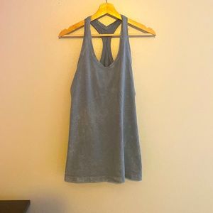 Lululemon nulu tank in distressed blue wash